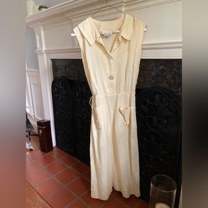 Authentic 1960s yellow gingham shirtwaist dress, with belt and pockets